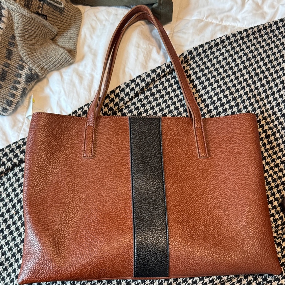 Vince Camuto Brown Faux Leather Tote